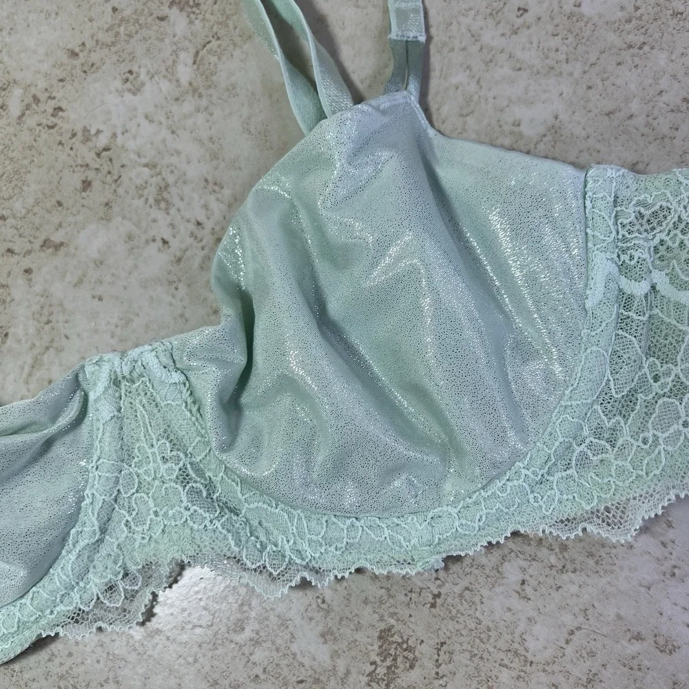 Victoria's Secret Seafoam Shimmer Fairycore Unlined Underwire Bra – Size 34C